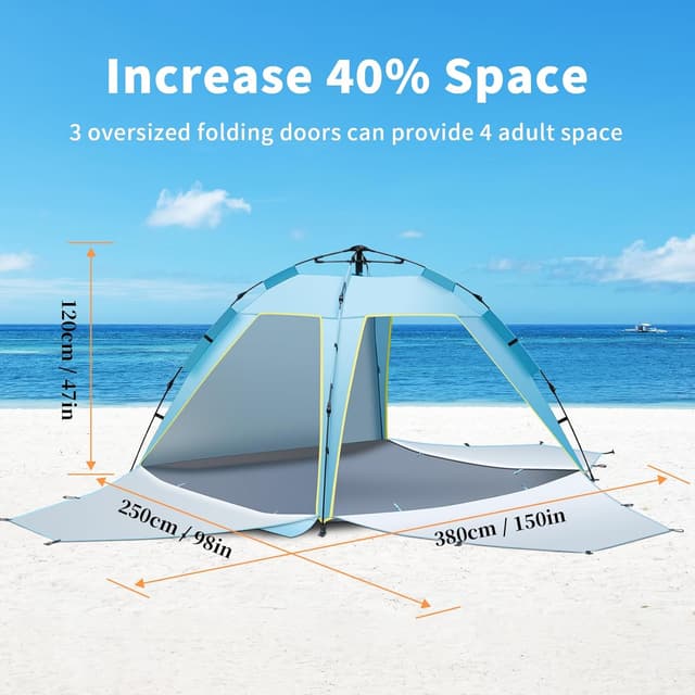 Detalle 1 de Instant Pop Up Beach Tent 3-4 Person