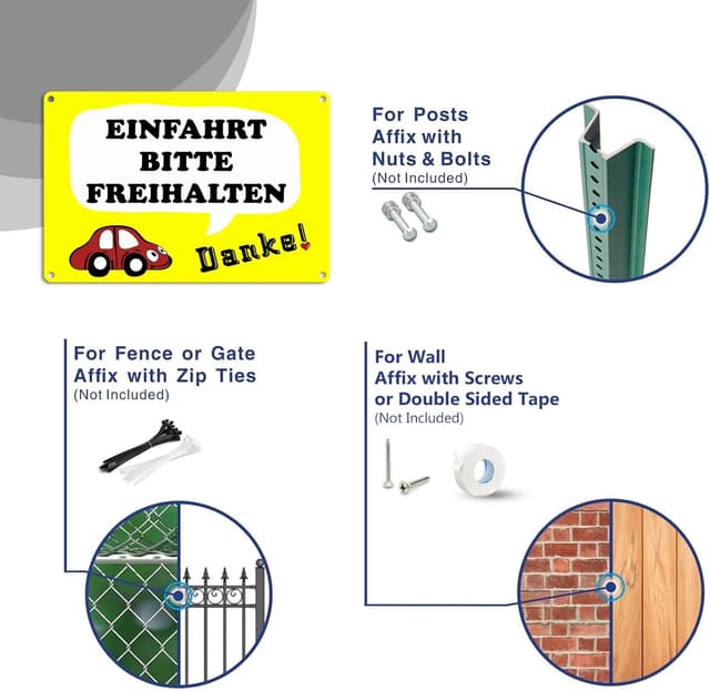 Detalle de Goodvian Einfahrt Schild 20x30 cm Gelb Reflektierend