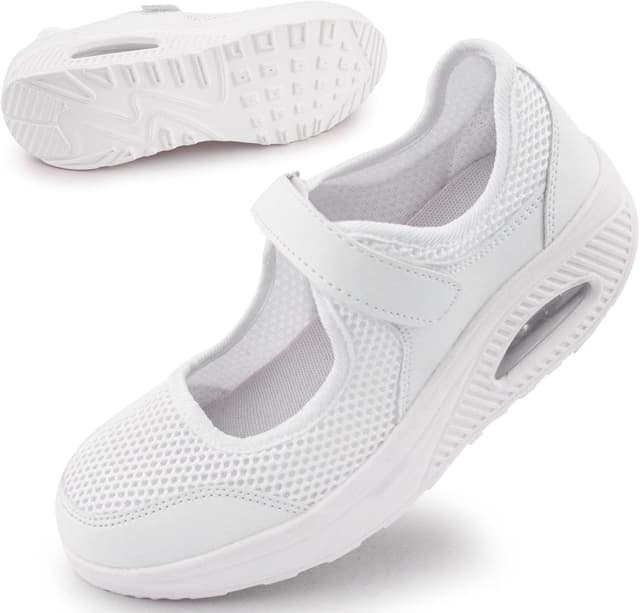 Detalle de Git-up Scarpe da passeggio da donna in mesh traspirante con chiusura regolabile e soletta ammortizzante