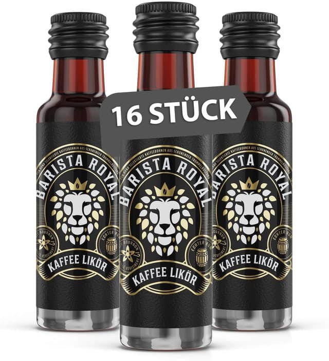 Detalle de Kaffeelikör als Kurzer/Stamperl mit Kaffeebohnen eigener Trommelröstung & echtem Rum (20%, 16 x 20 ml)