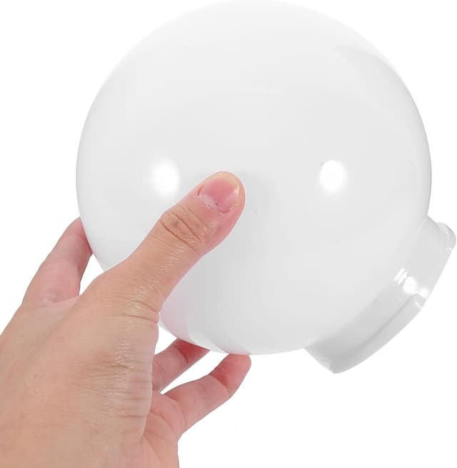 Detalle de HOMSFOU Kugellampenschirm aus Acryl (6 Zoll) – milchweiß für Pfostenleuchte als Ersatz