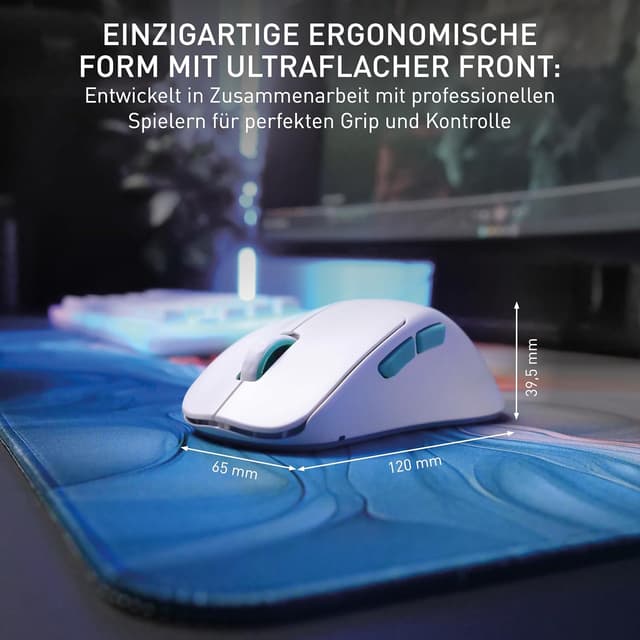 Detalle de CHERRY XTRFY M64 Wireless Gaming-Maus – ultraleicht, weiß 🖱