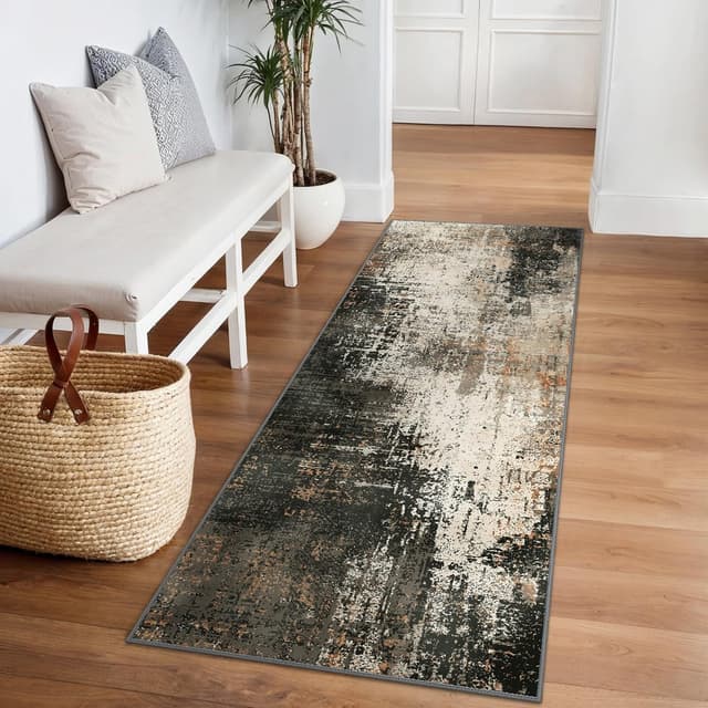 Thumbnail 5 de BEIMO waschbarer Kurzflor-Teppich im abstrakten Design, rutschfest, 120 x 170 cm (Rotbraun)