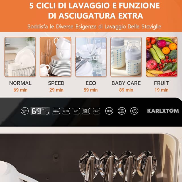 Thumbnail 6 de Karlxtom Lavastoviglie portatile 45,8 cm