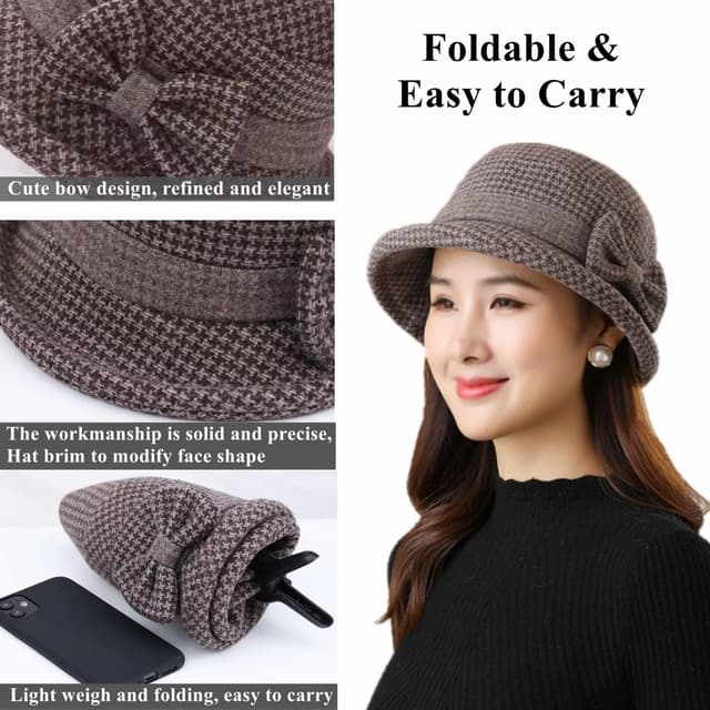 Detalle 2 de Wollfilz Bowler Hut Damen 56–59 cm