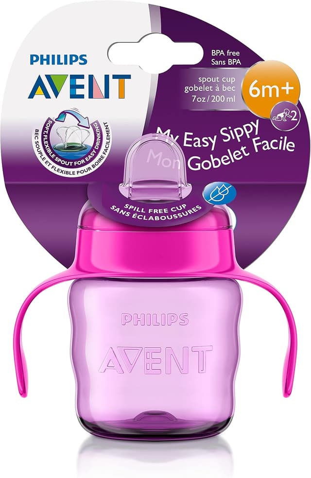 Detalle de PHILIPS Avent Chope Easy Sip SCF551/03 à bec souple en silicone (sans BPA) – à partir de 6 mois – 200 ml
