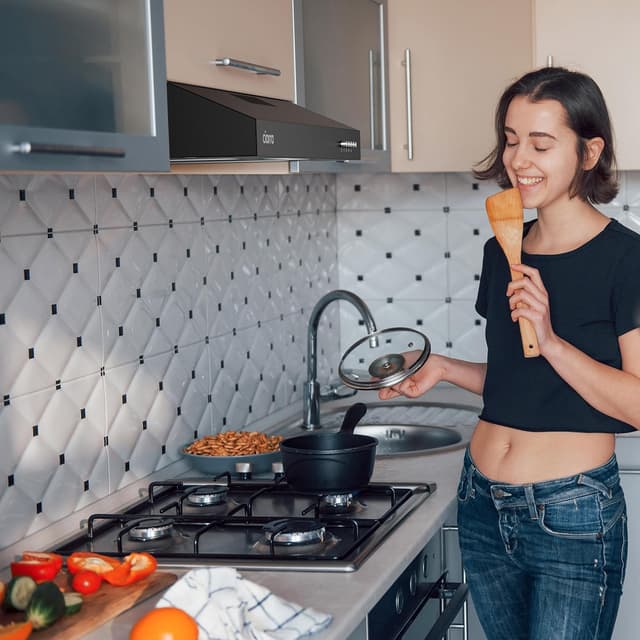 Detalle de CIARRA CBCB6903D A+ Unterbau-Dunstabzugshaube (60 cm) mit Umluft/Abluft und 3 Leistungsstufen