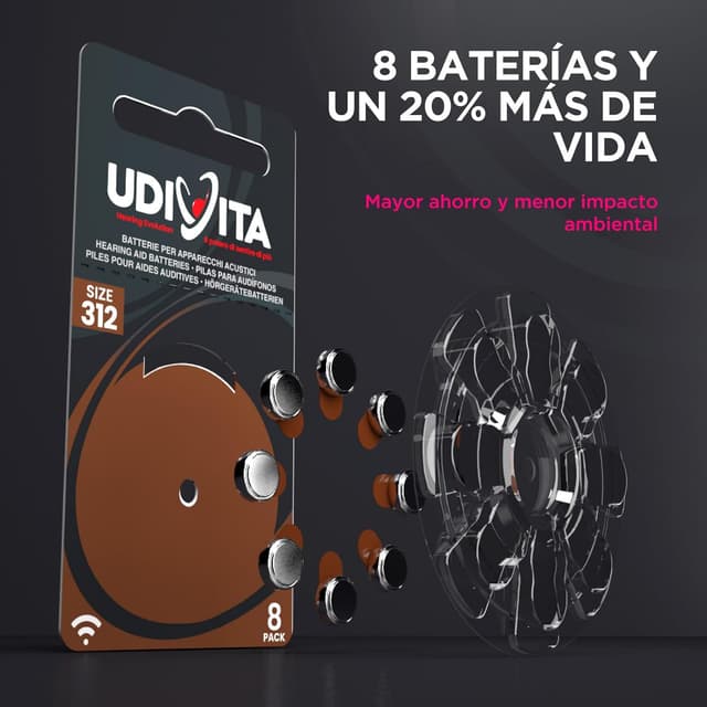 Thumbnail 4 de Udivita PR41 80 pilas 312 zinc‑aire 1,45V