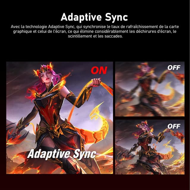 Detalle 2 de Gawfolk Écran PC IPS 27 pouces 2K WQHD 320 Hz — Moniteur gaming VESA 75x75 noir