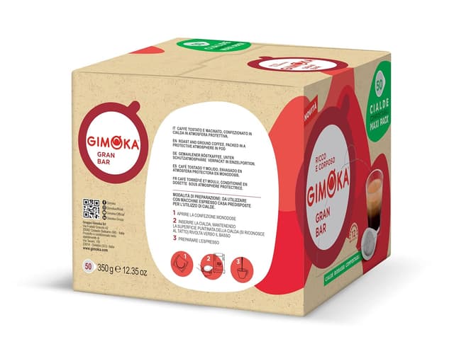 Detalle de Gimoka kompatibel für Easy Serving Espresso (Tüten/Pods) – Cialde ESE 44–50 mm, Intensität 12, 50 Kaffeepads