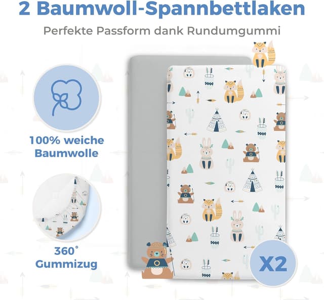 Detalle de Dreamzie Fox Spannbettlaken 50x83