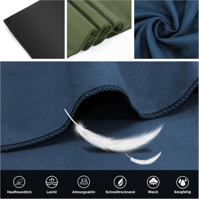 Detalle 2 de Qiusmart Mikrofaser Handtuch Set 50x100