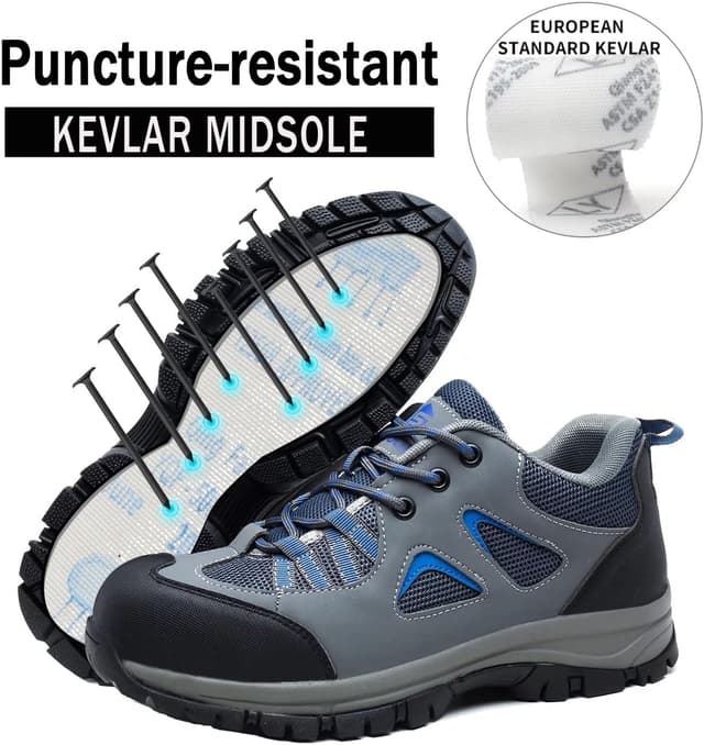 Detalle 2 de ISOOUS Sicherheitsschuhe für Herren & Damen – leichte Arbeitsschuhe mit Stahlkappe, atmungsaktiv und schusssicher gegen Durchtritt