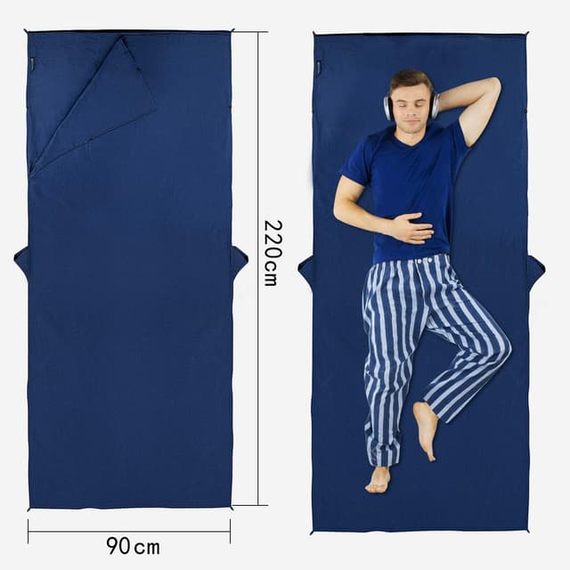 Detalle de MYCARBON Sacco Lenzuolo 100% cotone 220x90 cm traspirante antibatterico anti-odore