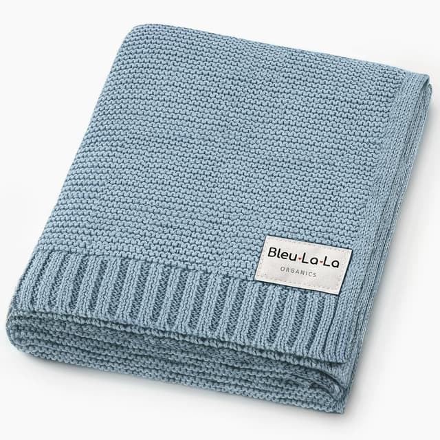 Detalle de Bleu La La Heritage Knit Baby Blanket