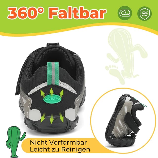 Detalle 2 de SAGUARO Barfußschuhe Kinder (Barfußschuhe/Badeschuhe) – schnell trocknend, Fünf-Zehen-Design, Gr. 24–36