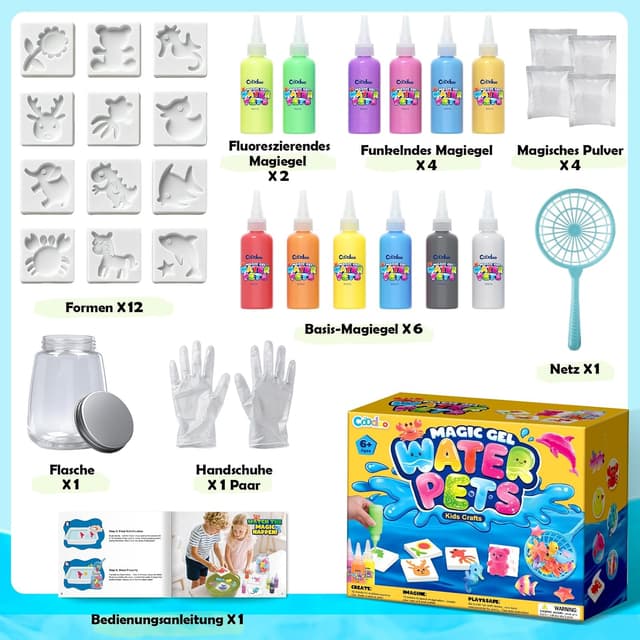 Detalle de Magic Water Elf Bastelset Kinder (ab 3 Jahren) – DIY Squishy Wasser-Gel Set mit Wasserperlen für Mädchen und Jungen