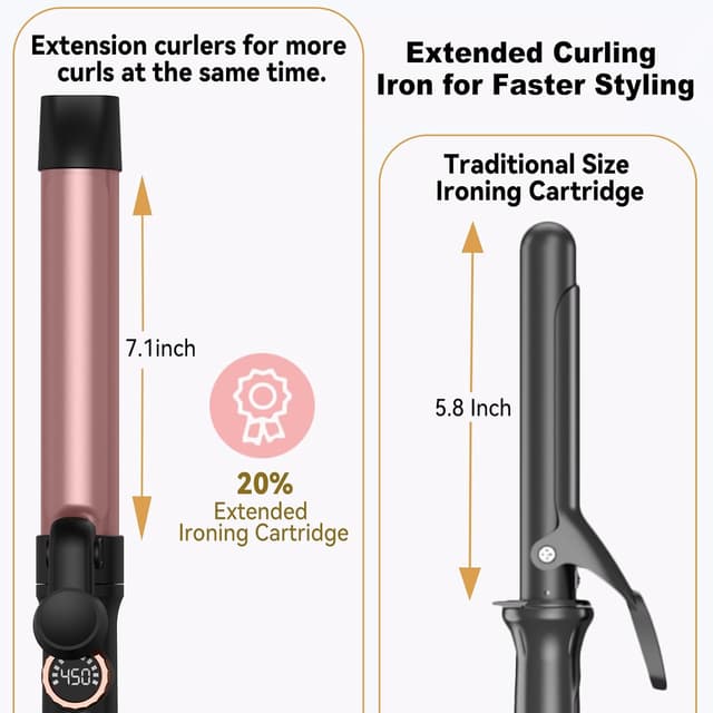 Detalle 2 de UMIGA 32 mm curling iron with LCD