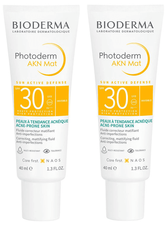Imagen de Bioderma Photoderm AKN Mat UVB-30 protector solar 2x40 ml en OfertitasTOP