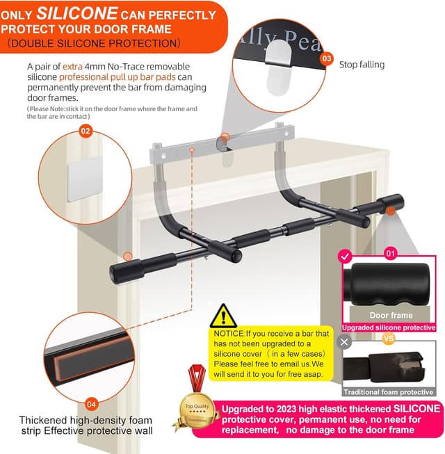 Thumbnail 2 de Ally Peaks Doorway Pull Up Bar (Max 440 lbs) — Multi-Grip Chin-Up Bar for Home Gym
