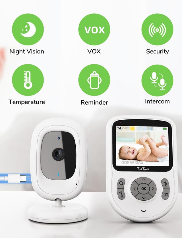 Detalle 2 de TakTark Cámara Vigilancia Bebe 2,8 pulgadas 720P