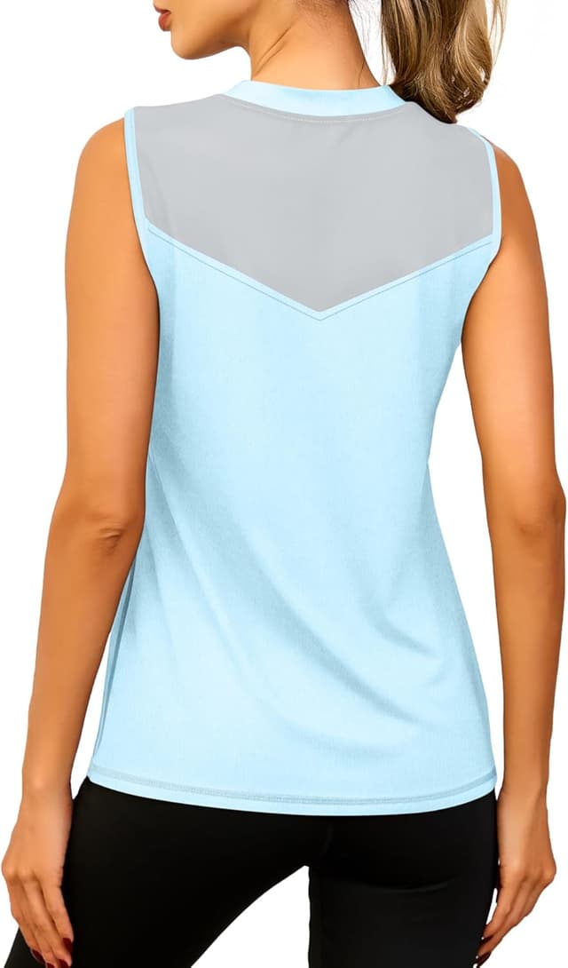 Detalle de Memouniva Canotta Sportiva Donna senza Maniche per Palestra, Fitness, Yoga e Running