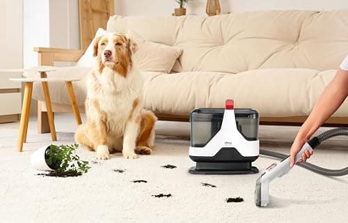 Detalle de Ufesa Eden 600: limpiador de tapicerías con agua 600W, doble depósito y succión para líquidos y sólidos