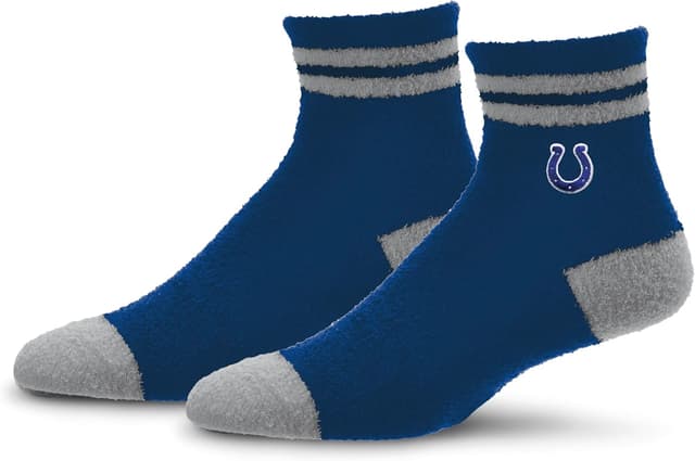 Detalle de For Bare Feet NFL Unisex Cozy Two-Stripe Indianapolis Colts Socks (One Size)