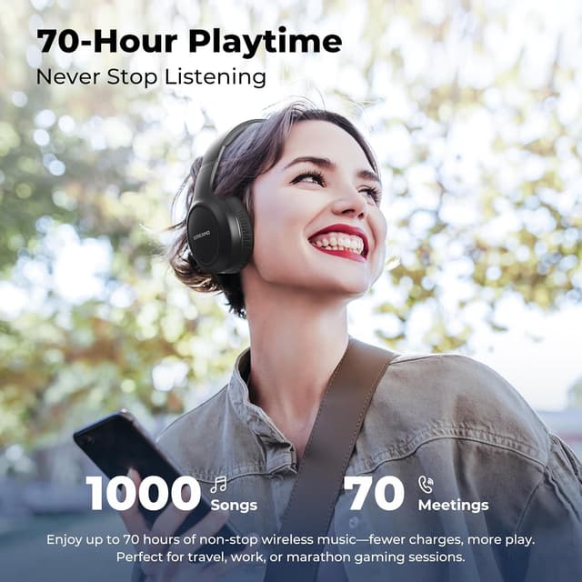 Detalle 2 de Wireless Over Ear Headphones 70h playtime