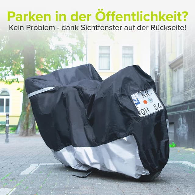 Detalle de VELMIA Motorrad-Abdeckplane „Extrem“ hitzebeständig bis 300° – winterfest für Roller, Vespa & Moped