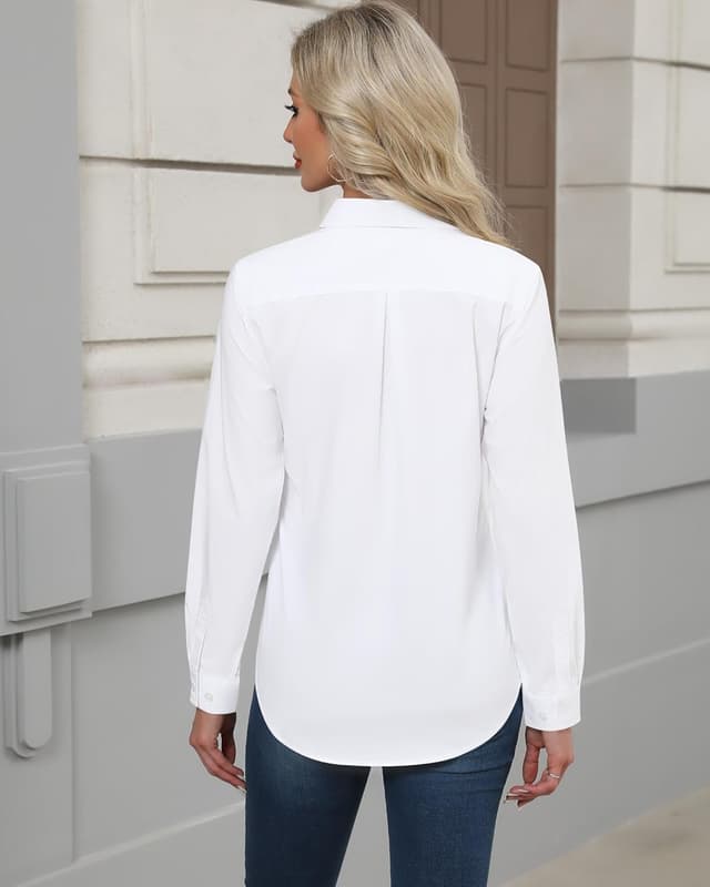 Detalle de J.VER Women’s long sleeve dress shirt (regular fit) stretch wrinkle-free blouse