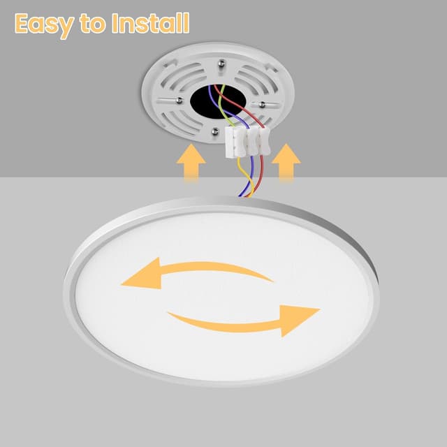 Detalle 2 de EASY EAGLE Plafoniera LED da soffitto 36W rotonda 4000K, 3.240 lm, IP44 ultra sottile Ø30 cm