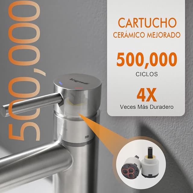 Thumbnail 5 de Ibergrif M11103 Grifo monomando para lavabo, latón cromado 🚰