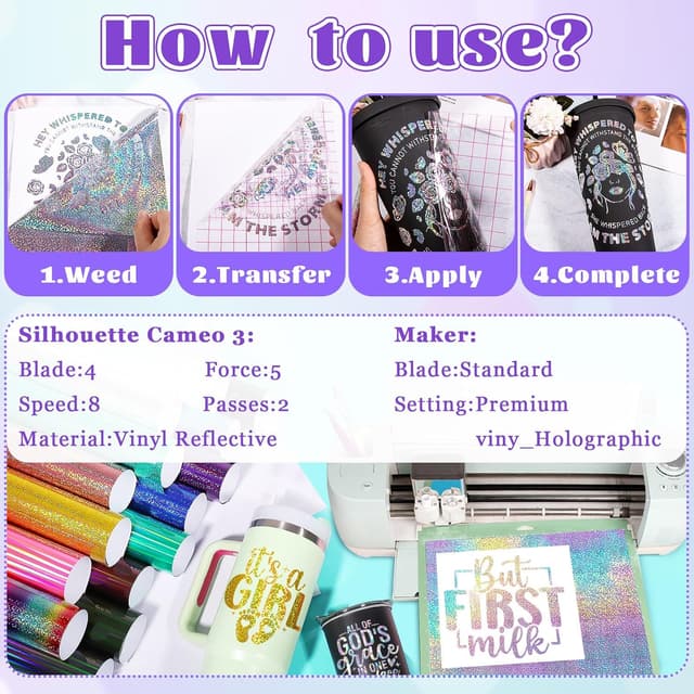 Thumbnail 3 de VINYL FROG Holographic Permanent Vinyl 25 Pack