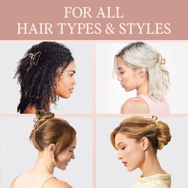 Detalle de Kitsch Damen Metall-Haarklammer (Gold, 1 Stück) – eleganter Halt für Alltag & besondere Anlässe