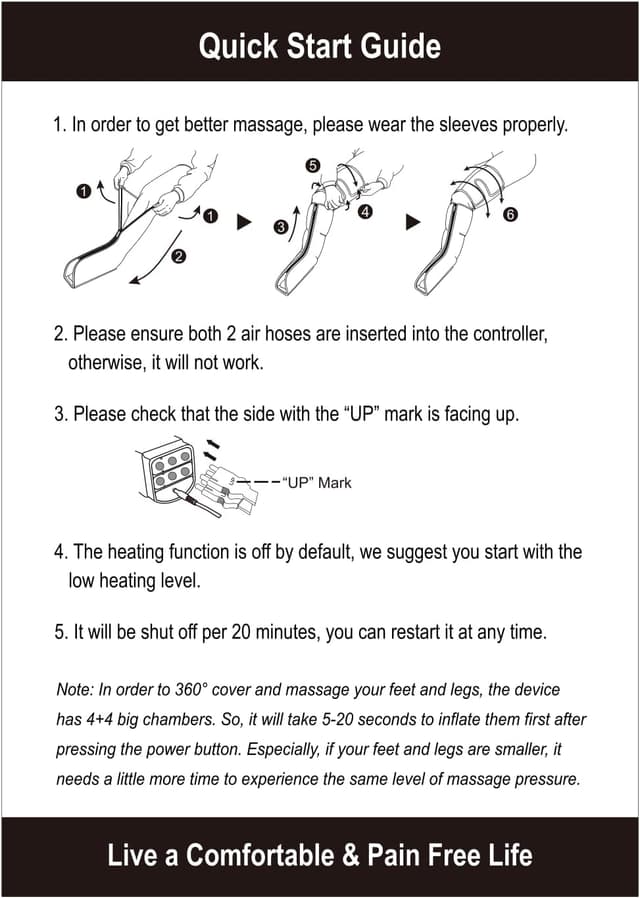 Thumbnail 6 de FIT KING Air Compression Leg Massager with Heat and LCD 1️⃣🦵🏻