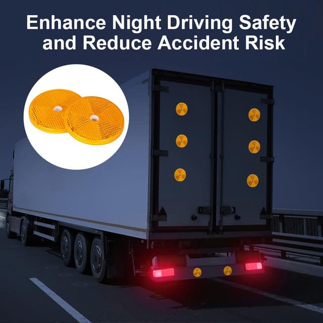 Detalle 2 de AYBUY 6 catarifrangenti tondi da 60 mm per rimorchio, auto, trattore e altri veicoli