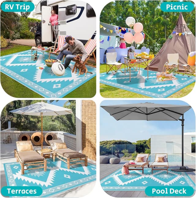 Thumbnail 5 de HEBE Outdoor Rug 8'x10' Waterproof Patio Mat