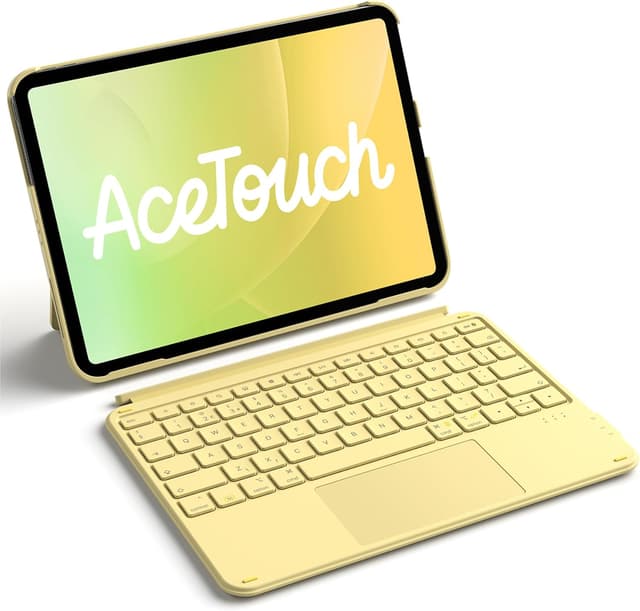 Detalle de Inateck Ultralight Keyboard Case with Touchpad for iPad (UK Layout) – Yellow