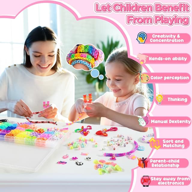 Detalle 2 de URMYWO Loom Bänder Set (2800+), 32 Farben – Zubehör für Armbänder, Basteln & DIY