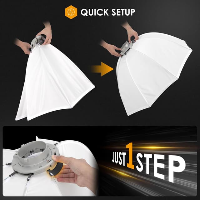 Detalle de TARION Softbox fotografico Bowens a sgancio rapido (studio e COB video blitz) 65 cm con borsa