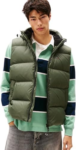 Detalle de Tommy Jeans Essential Down Vest M, chaleco verde