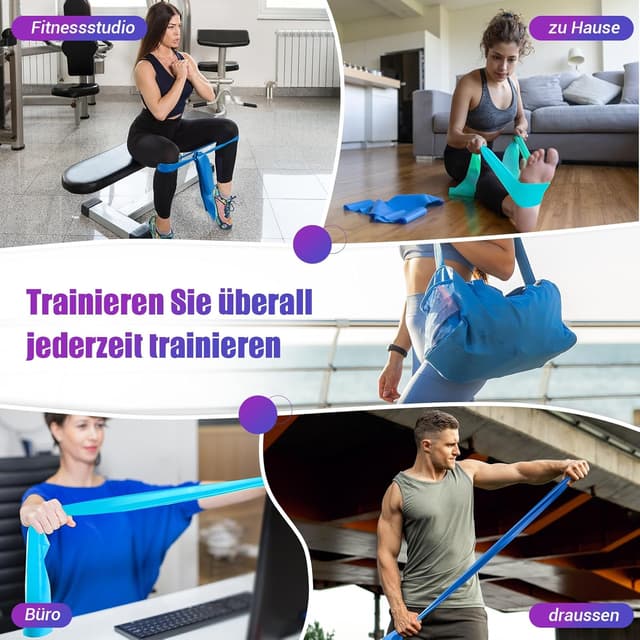 Thumbnail 6 de COFOF Fitnessbänder 4er-Set (4 Widerstandsstufen) für Yoga, Pilates & Rehabilitation