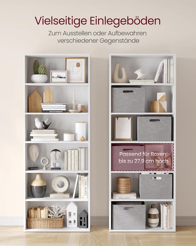 Detalle 1 de VASAGLE Bücherregal 6 Ebenen 160,7 cm