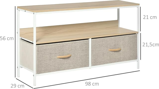 Thumbnail 6 de HOMCOM Meuble TV Bas sur Pieds 47 pouces