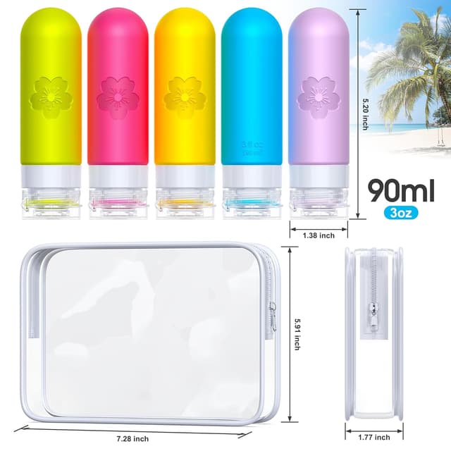 Detalle de Amzrole Reiseflaschen 5er Set 90 ml