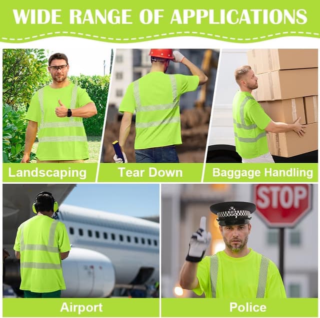 Thumbnail 6 de AUYAO T-shirt alta visibilità con catarifrangenti e manica corta, arancione