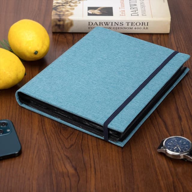 Detalle 2 de AIOR Album photo à pochettes 10x15 cm (200 photos) couverture lin bleu, 50 feuilles