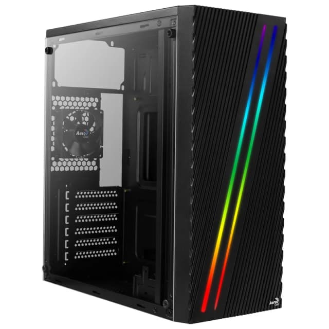 Detalle de AeroCool Streak RGB semitorre con ventana y USB 3.0