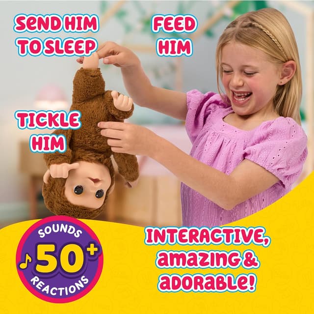 Detalle de Peluche interactive Little Live Pets Mon Bébé Singe